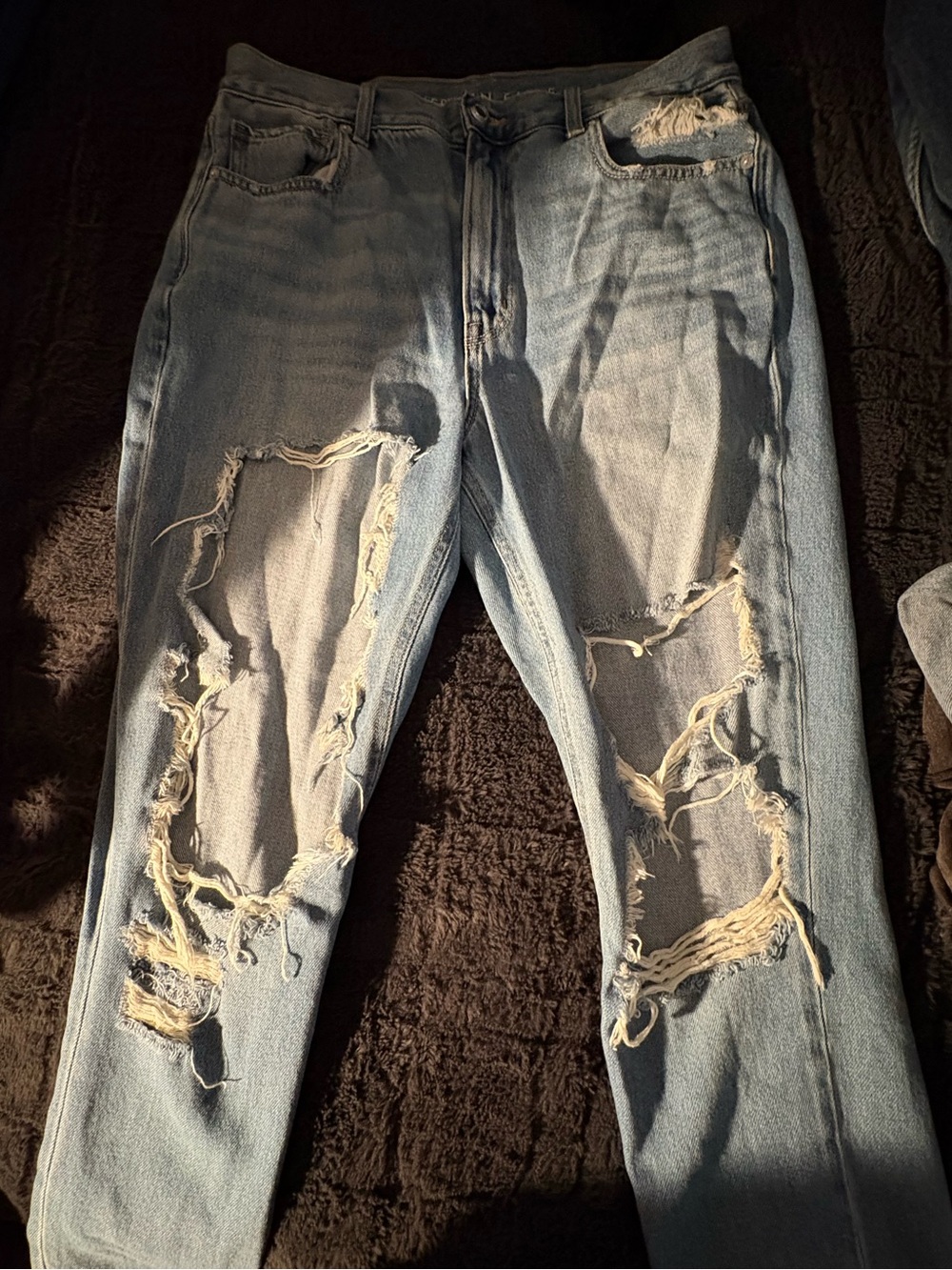 American Eagle Outfitters Light Blue Distressed Ripped Jeans